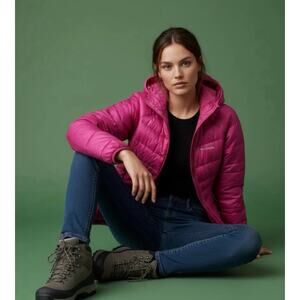 Columbia Puffer Jacket Women’s L Hot Pink 650 Turbo Down Omni-Heat Small
